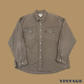 Vintage John Baner Plain Denim Shirt Charcoal XXL