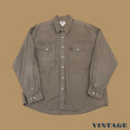 Vintage John Baner Plain Denim Shirt Charcoal XXL