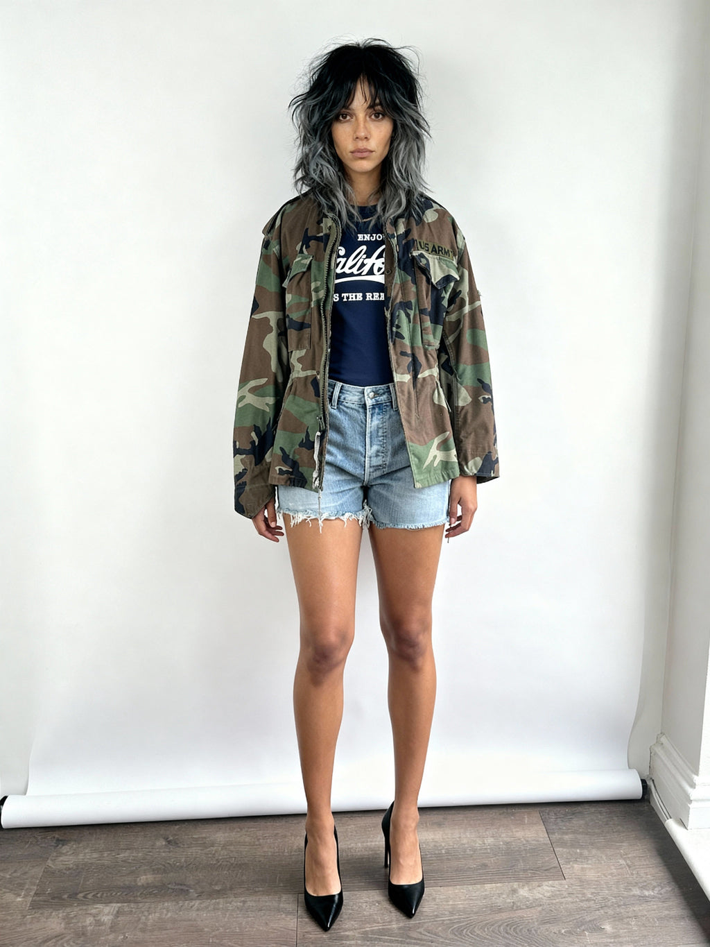 Original Vintage US Army M65 Camouflage Jacket UK 8 - 14