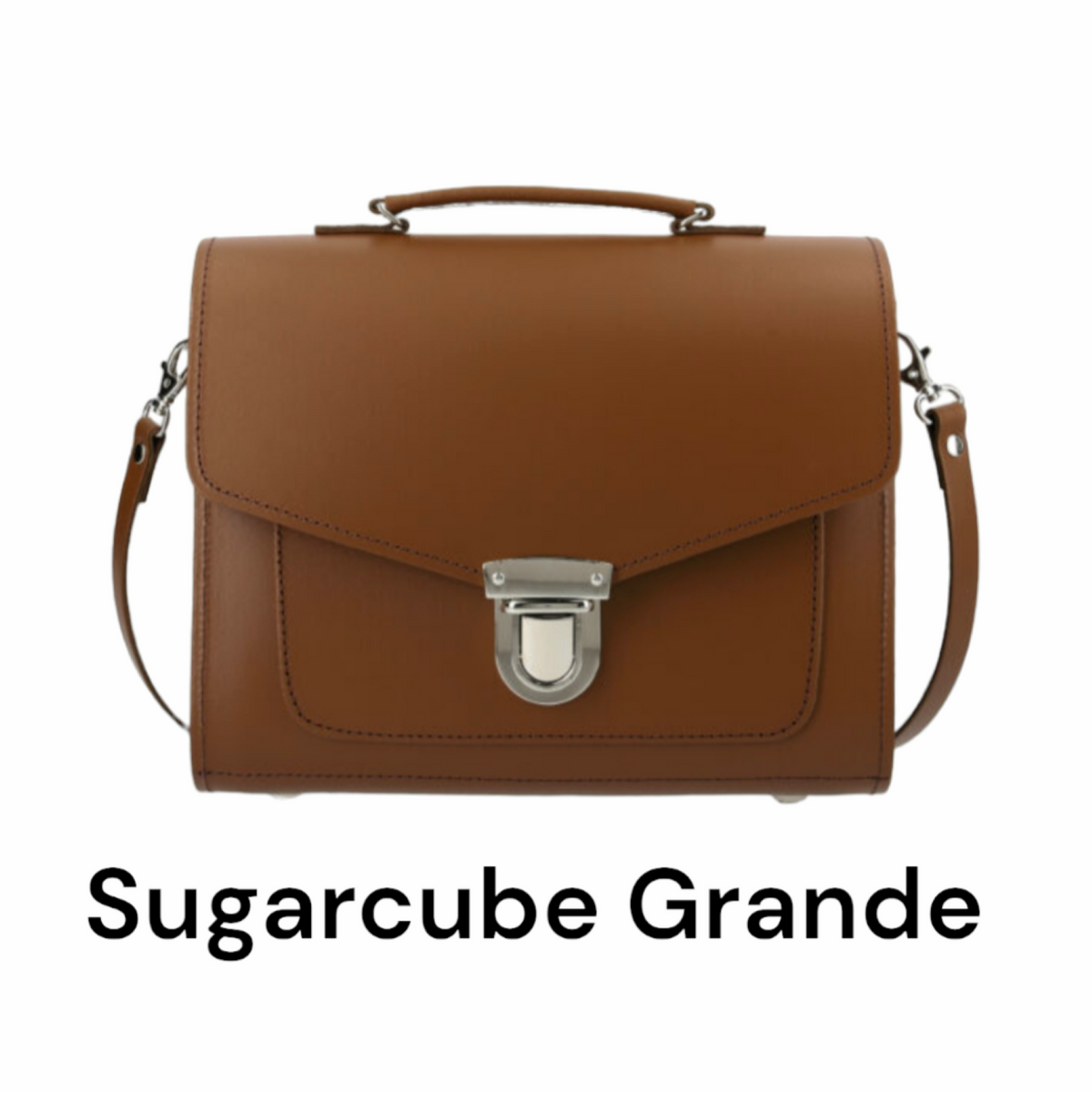 Handmade Leather Sugarcube Handbag - Chestnut Grande