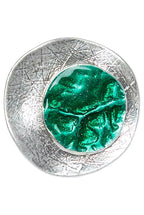 Cleo Green Enamelled Spot Silver Ring