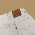 Vintage 80s Levi's 521 USA Made Distressed Tapered Mom Jeans White W28 L30