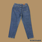 Vintage 90&#39;s Lee Tapered Leg Mom Jeans Dark Blue W32 L30