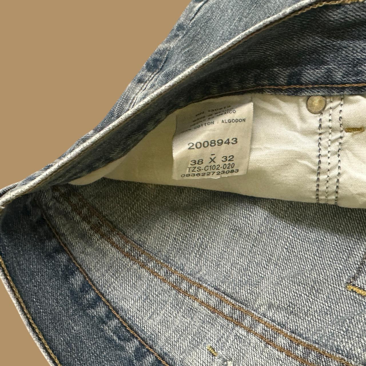 Vintage Lee Straight Leg Paint Splatter Jeans Light Blue W38 L32
