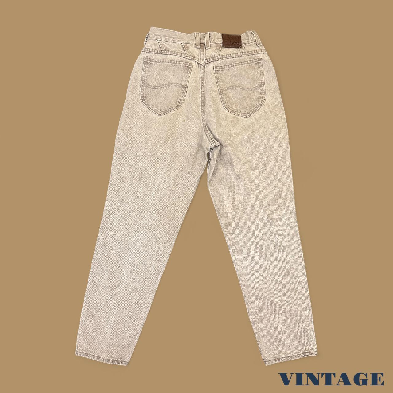 Vintage 90&#39;s Lee Tapered Leg Mom Jeans Beige W27 L28