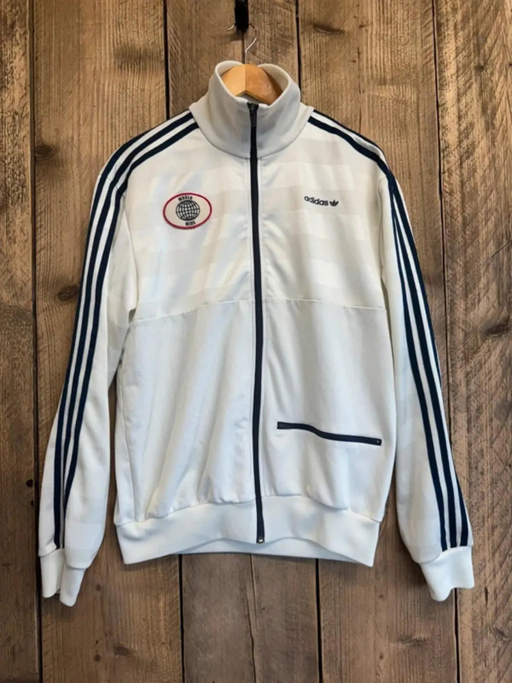 Vintage Adidas Originals World Wide Tracksuit Top Large