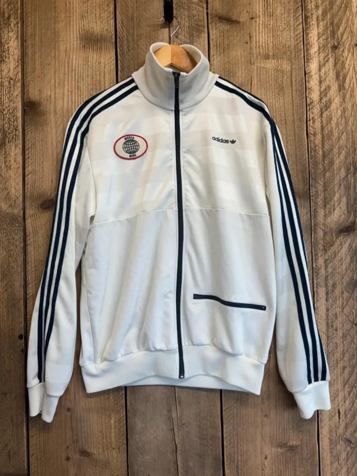 Vintage Adidas Originals World Wide Tracksuit Top Large