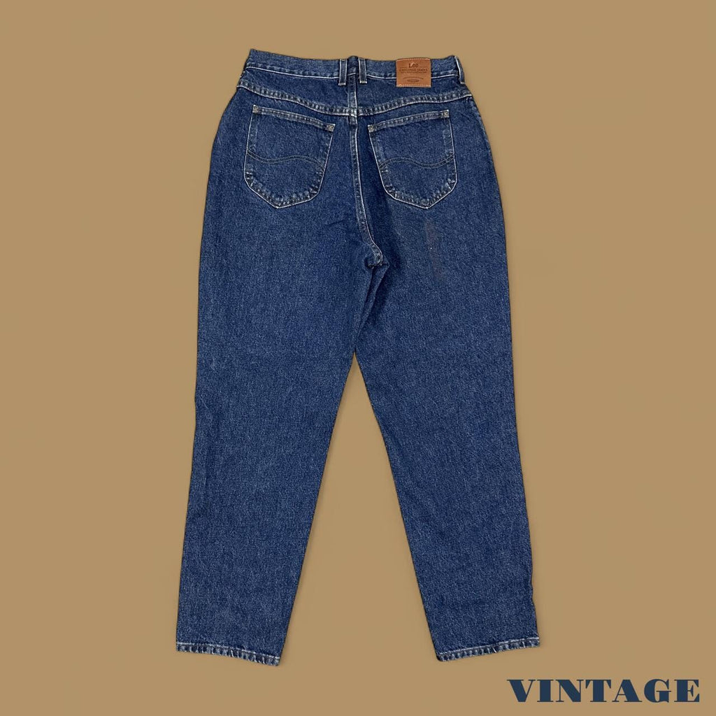 Vintage 90&#39;s Lee Tapered Leg Mom Jeans Dark Blue W32 L30
