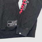 Vintage Champion Graphic Print Logo Hoodie Black XL