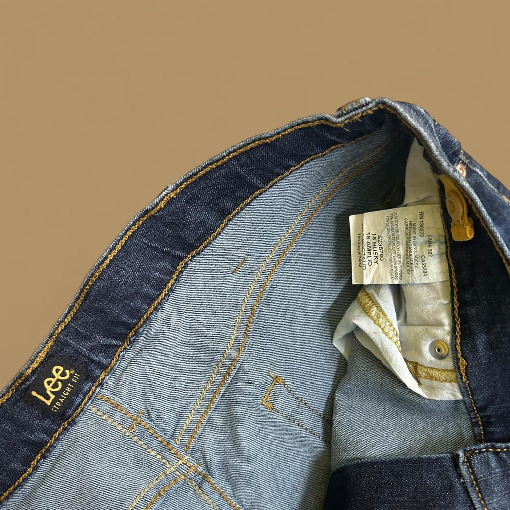 Vintage Lee Straight Leg Boyfriend Jeans Dark Blue W34 L29