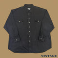 Vintage Lucky Star Plain Denim Shirt Black XXXL