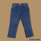 Vintage Lee Relaxed Fit Straight Leg Jeans Dark Blue W34 L28