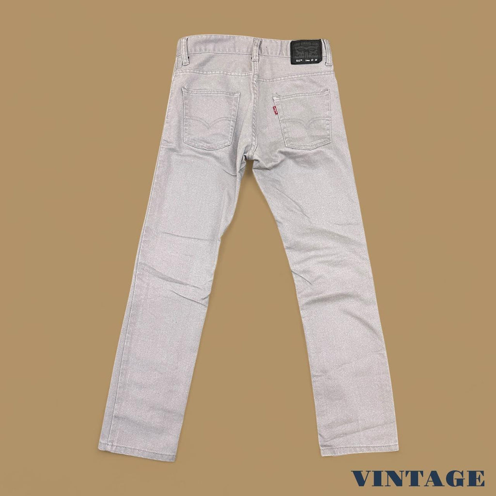 Vintage Levi's 511 Slim Straight Leg Boyfriend Jeans Grey W27 L27