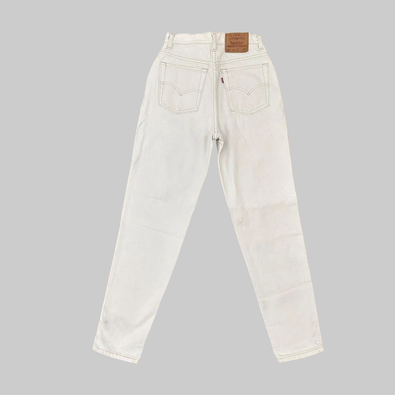 Vintage Levi's 521 USA Made Distressed Tapered Jeans White W28 L30