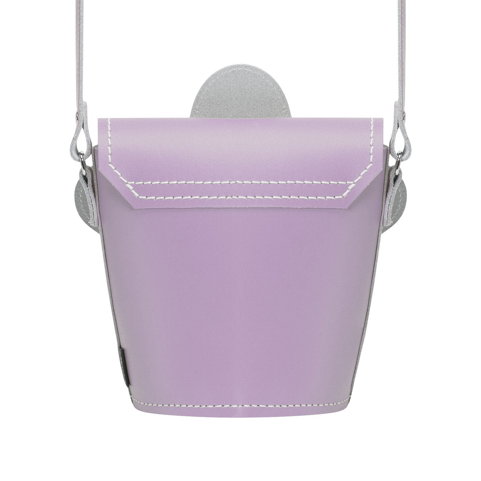 Handmade Leather Daisy Barrel Bag - Pastel Violet