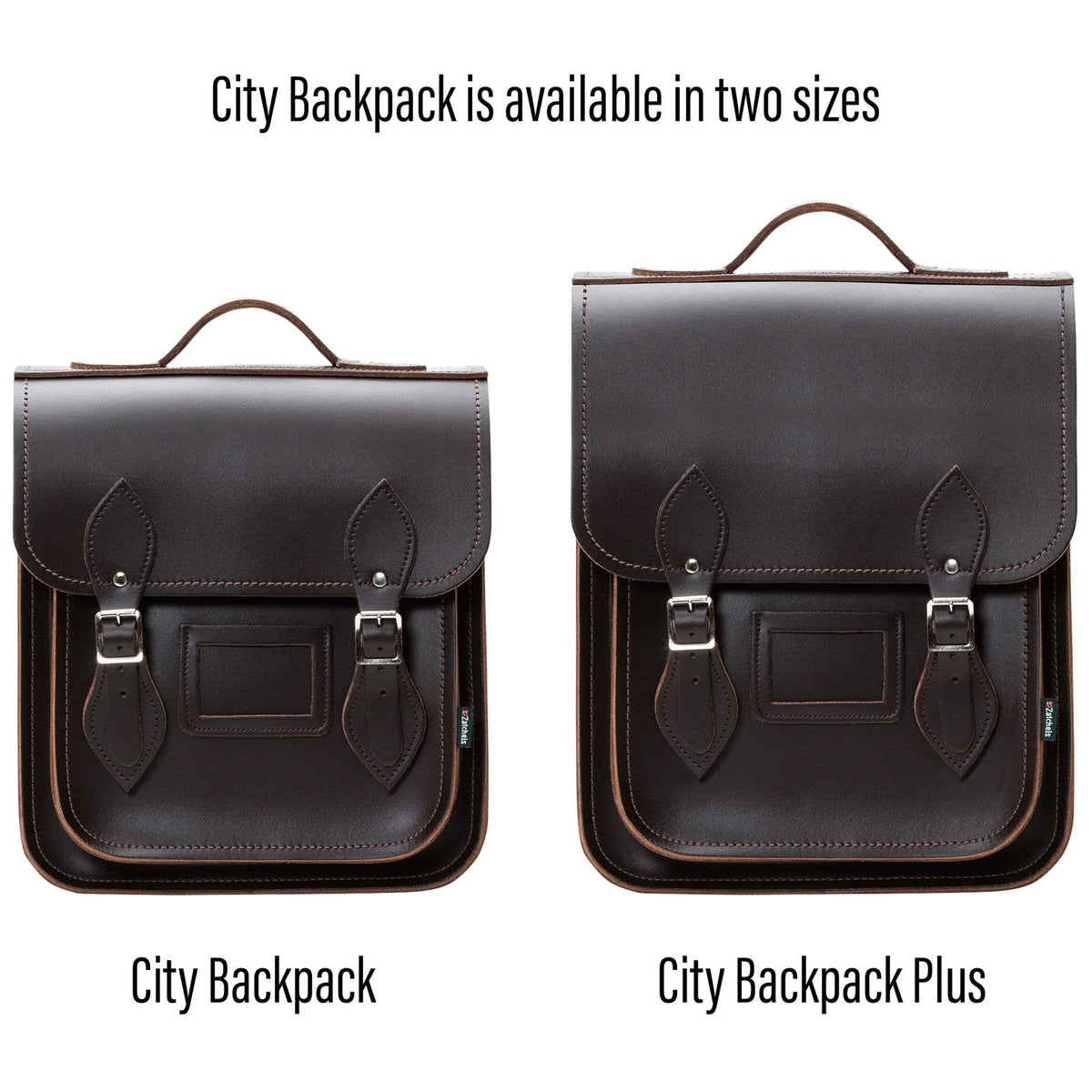 Handmade Leather City Backpack - Dark Brown Plus