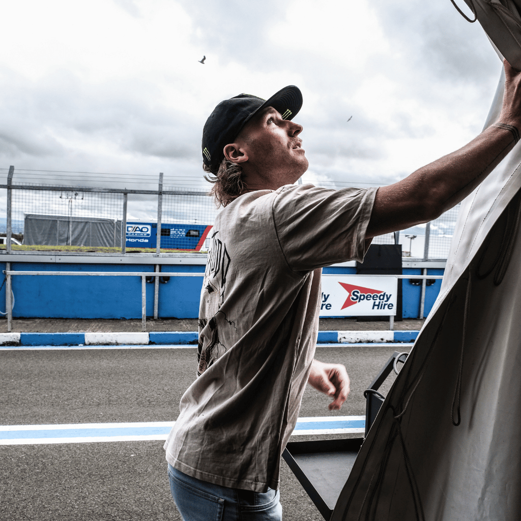 Davey Todd ‘Lightning Bolt’ Beige Tee