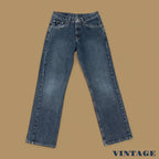 Vintage Lee Straight Leg Boyfriend Jeans Dark Blue W27 L32