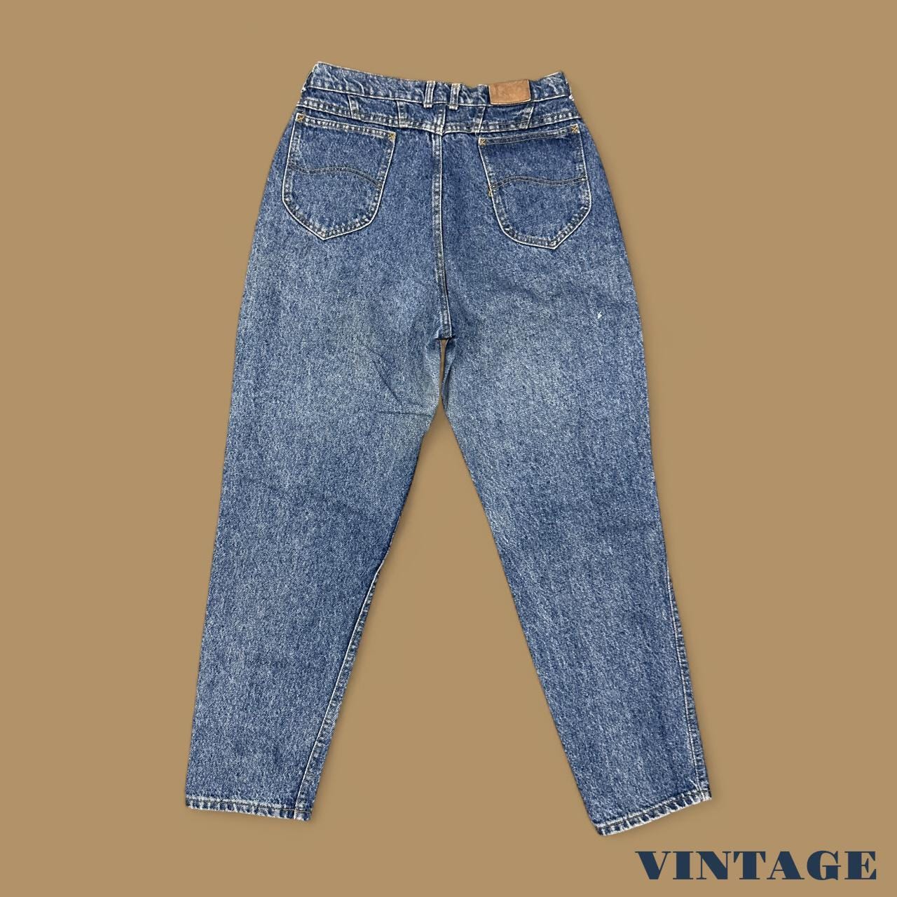 Vintage 90&#39;s Lee Tapered Leg Mom Jeans Mid Blue Stonewash W31 L29