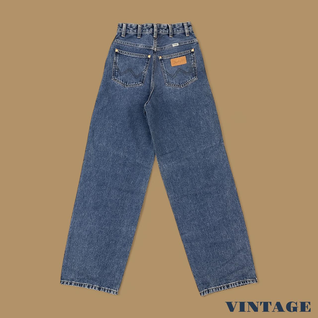 Vintage Wrangler Barrel Straight Leg Wide Leg Jeans Mid Blue W24 L30
