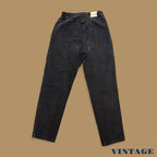 Vintage 90s Lee Elastic Waist Tapered Leg Mom Jeans Charcoal Black W29 L30