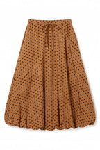 Dixie Spot Print Bubble Hem Midi Skirt - Toffee
