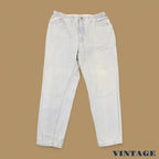 Vintage 90s Lee Elastic Baggy Tapered Leg Jeans Light Blue W36 L30