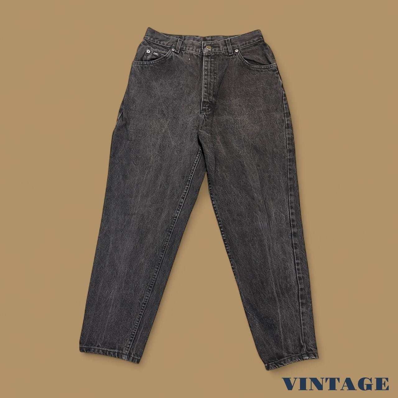 Vintage 90s Lee Tapered Leg Mom Jeans Charcoal Black W29 L26