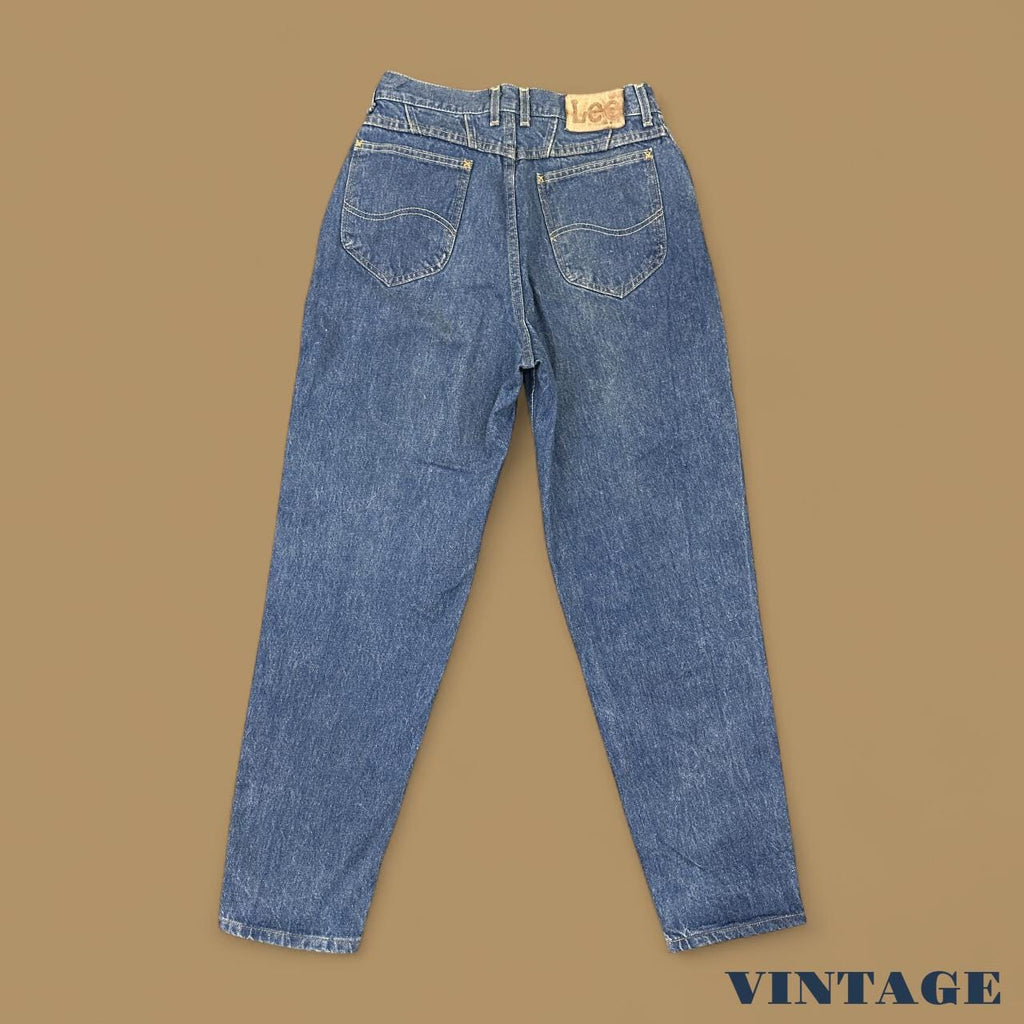 Vintage 90&#39;s Lee Tapered Leg Mom Jeans Mid Blue Stonewash W29 L30
