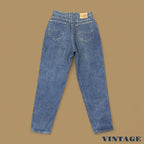 Vintage 90&#39;s Lee Tapered Leg Mom Jeans Mid Blue Stonewash W29 L30