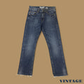 Vintage Wrangler Raw Hem Slim Straight Leg Ankle Jeans Dark Blue W31 L30