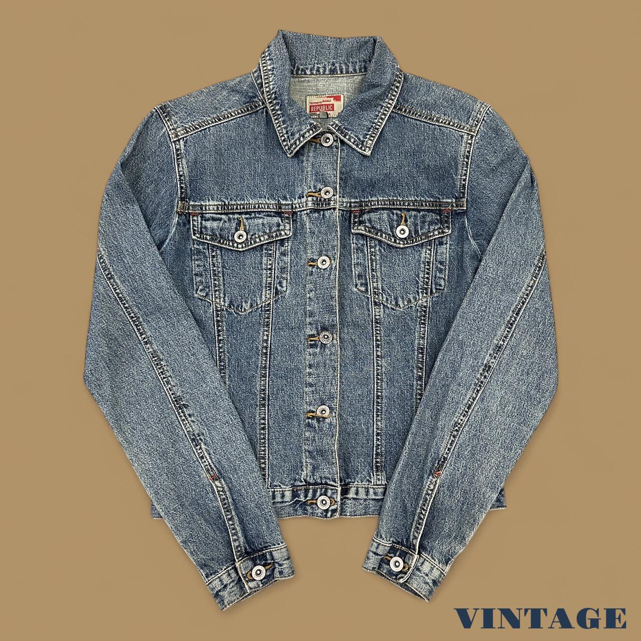 Vintage Republic Denim Trucker Jacket Mid Blue Small