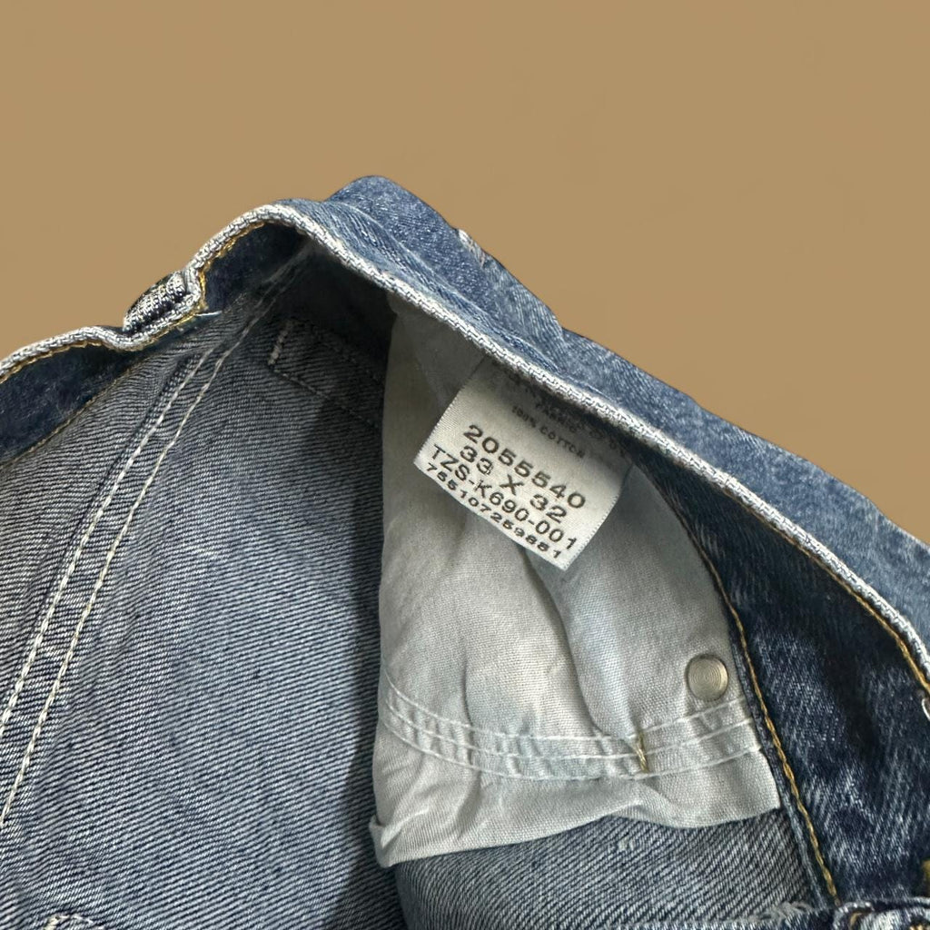 Vintage Lee Raw Hem Faded Straight Leg Jeans Dark Blue W31 L27