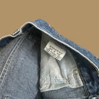 Vintage Lee Raw Hem Faded Straight Leg Jeans Dark Blue W31 L27