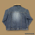Vintage Wrangler Denim Sherpa Jacket Mid Blue Small