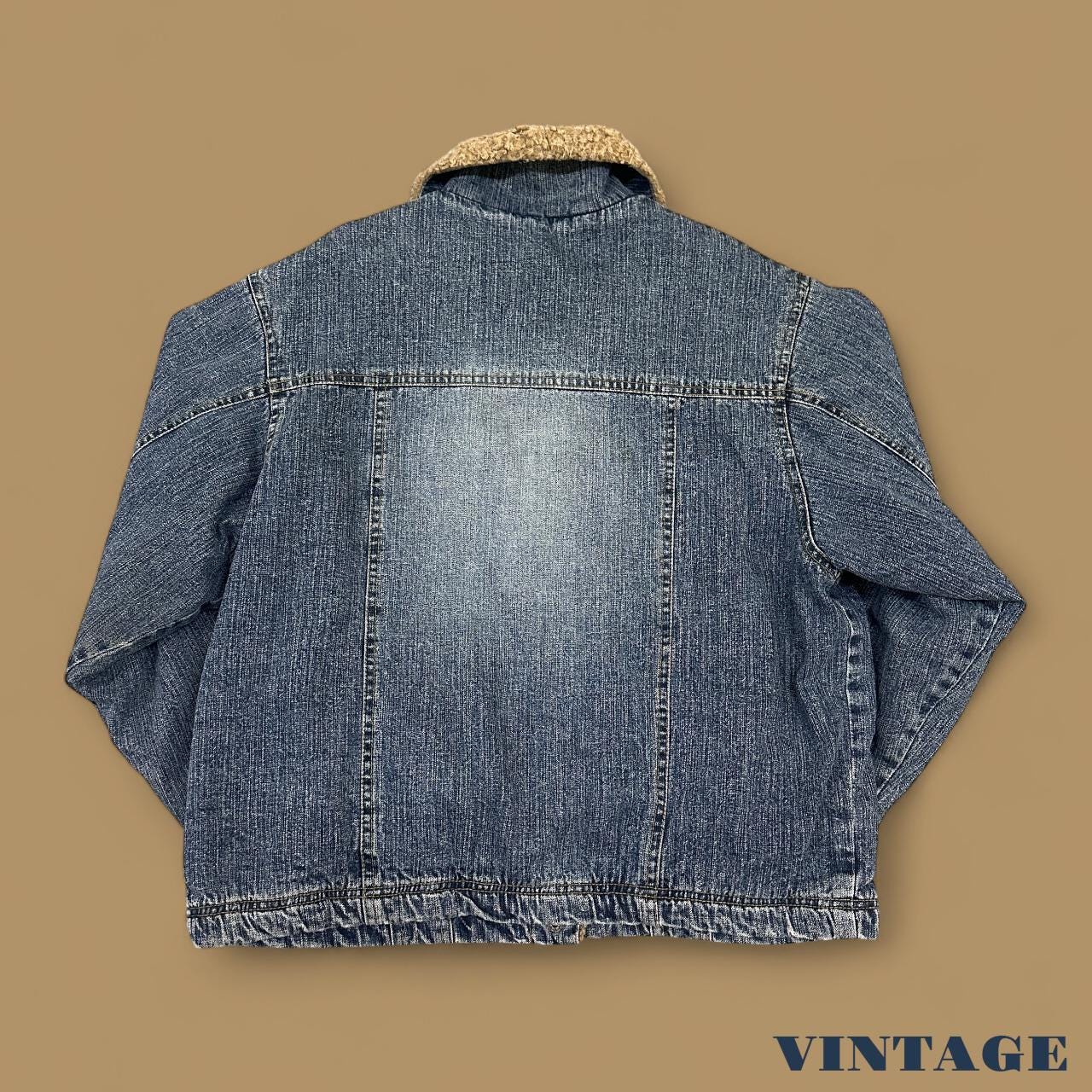 Vintage Wrangler Denim Sherpa Jacket Mid Blue Small