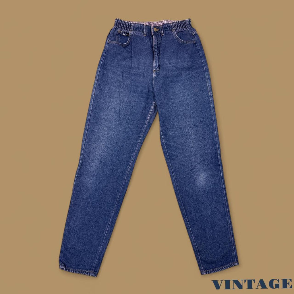 Vintage 90s Lee Elastic Tapered Leg Jeans Pink Blue W29 L32