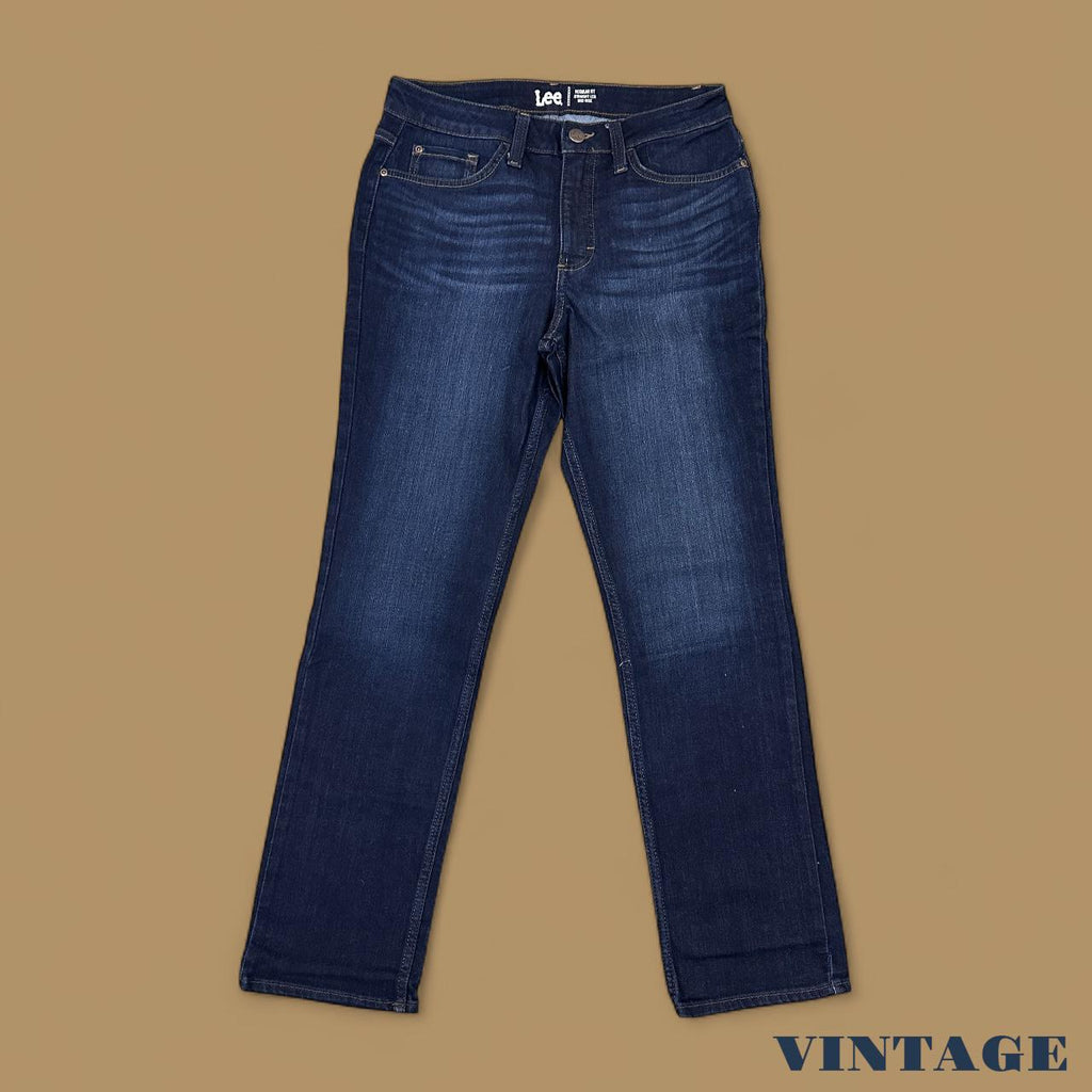 Vintage Lee Straight Leg Boyfriend Jeans Dark Blue W30 L30