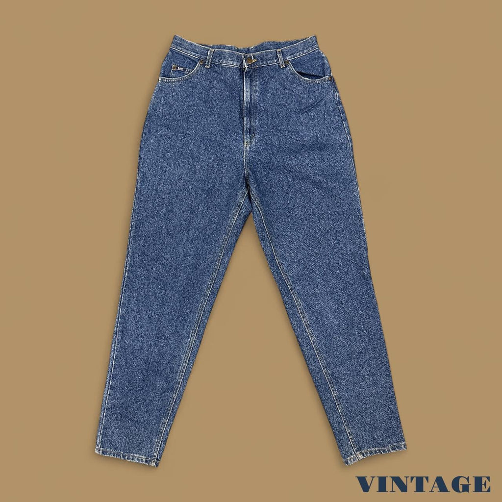 Vintage 90&#39;s Lee Tapered Leg Mom Jeans Dark Blue W33 L34