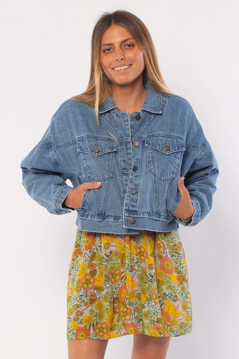 Sisstrevolution Coronado Denim Wvn Jacket Faded Indigo