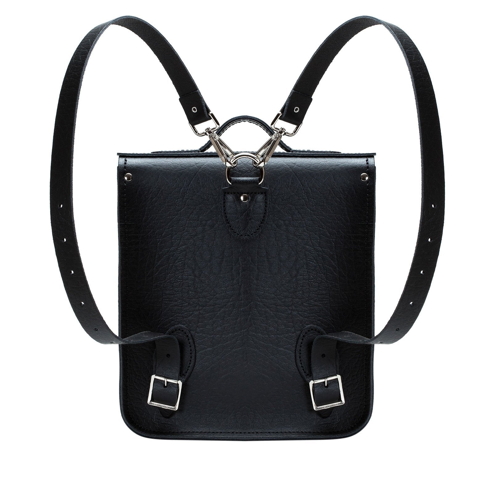 Handmade Leather City Backpack - Black Executive