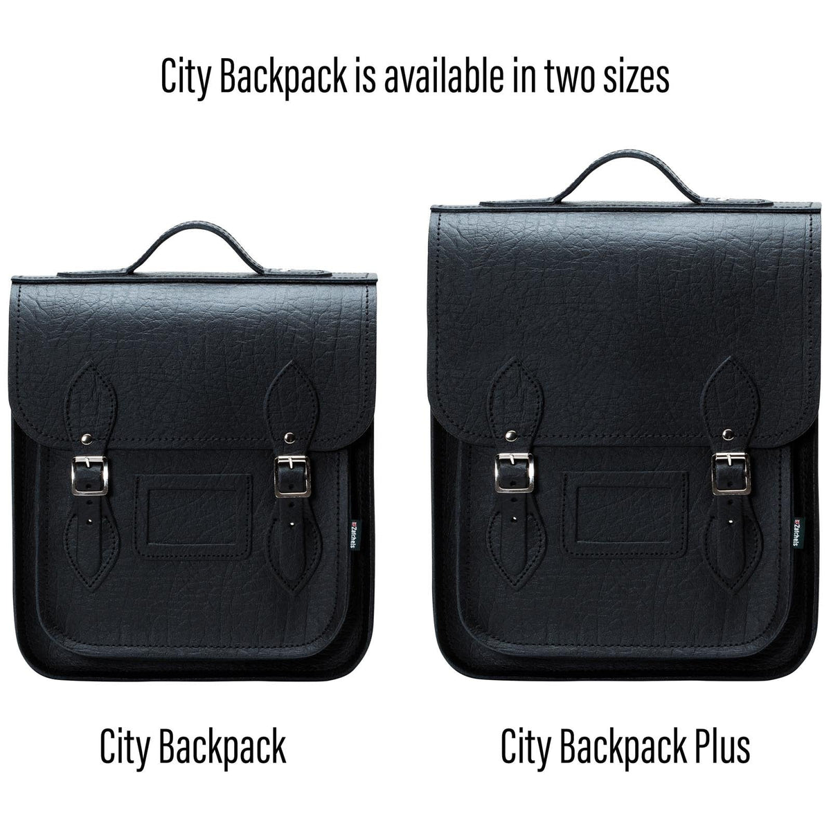Handmade Leather City Backpack - Black Executive Plus
