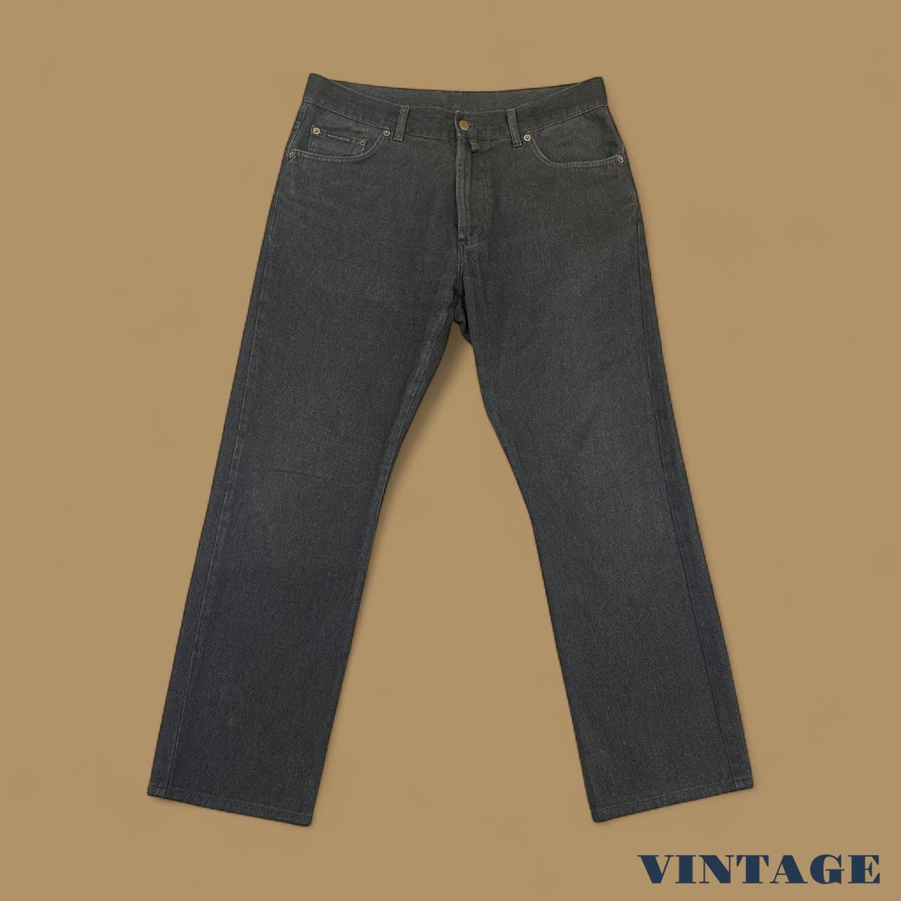 Vintage Gant Straight Leg Skater Jeans Charcoal Grey W35 L32