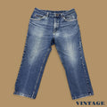 Vintage Lee Cropped Straight Leg Jeans Dark Blue W34 L24
