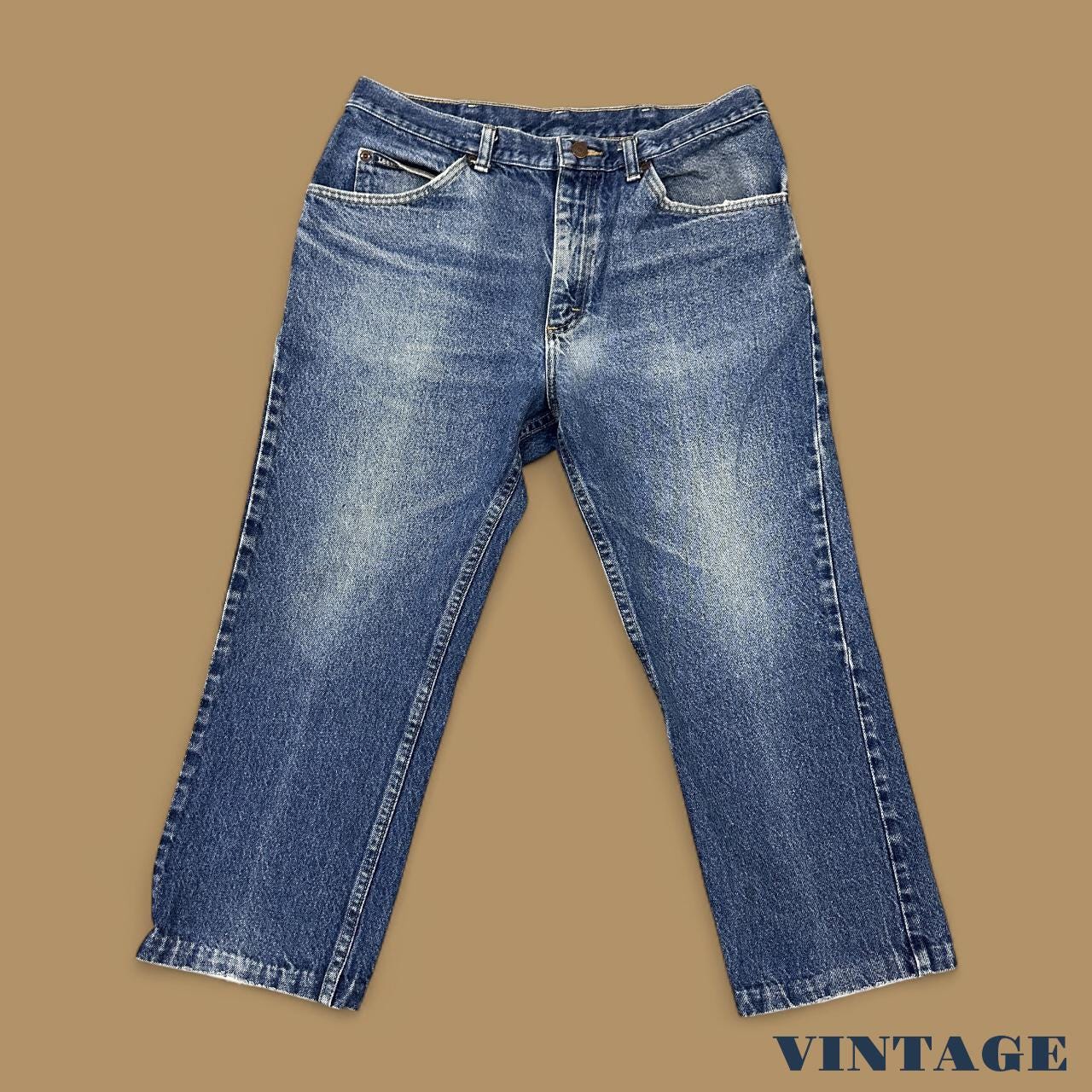 Vintage Lee Cropped Straight Leg Jeans Dark Blue W34 L24