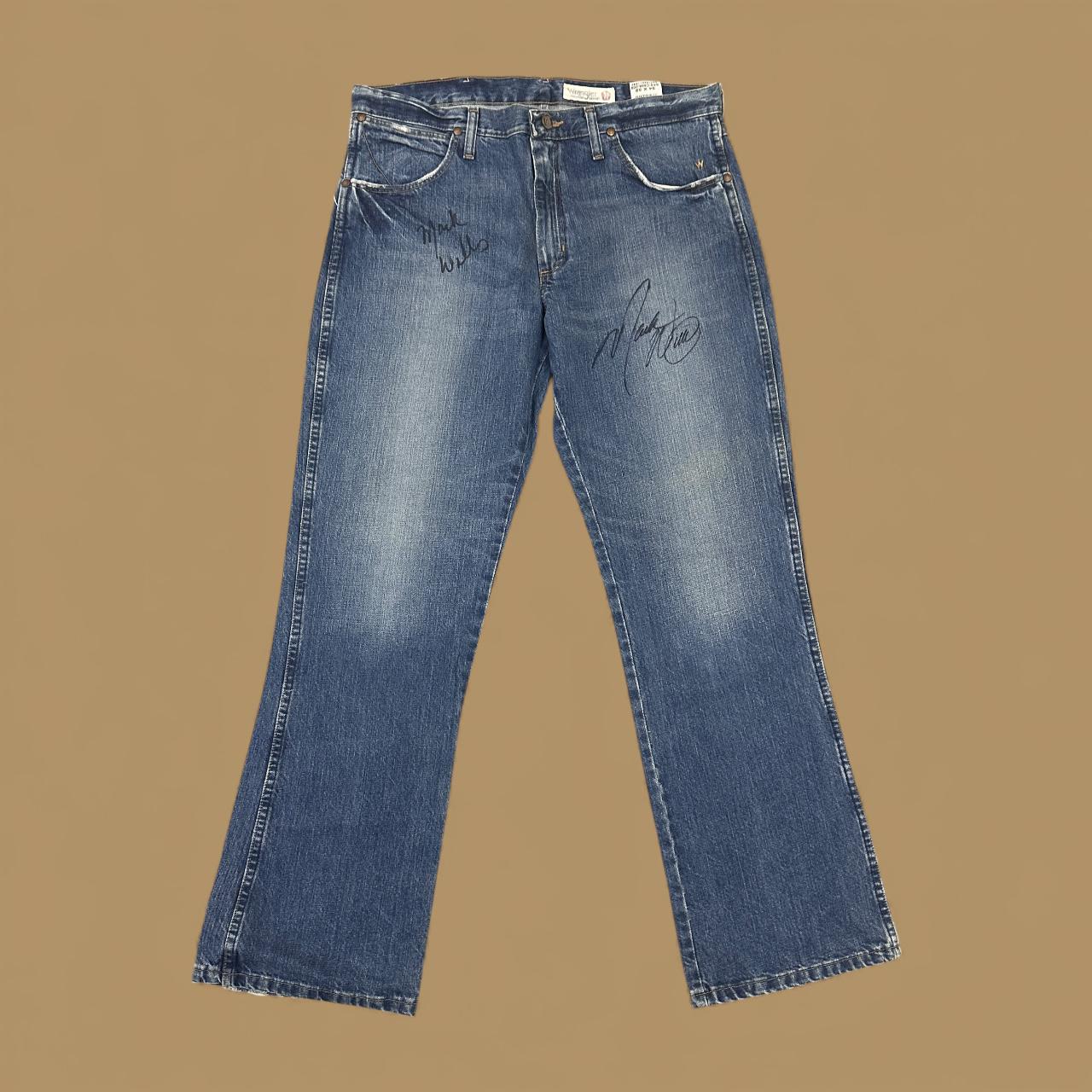 Vintage Wrangler Mark Wills Signed Bootcut Jeans Dark Blue W34 L32