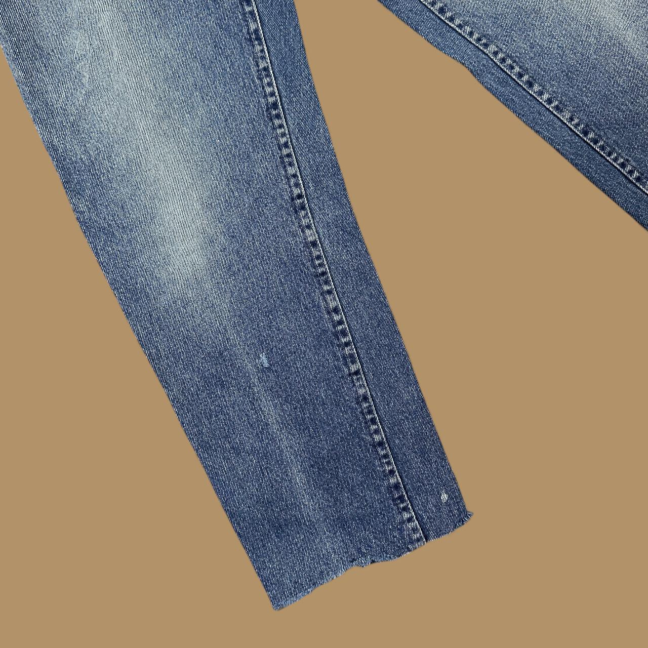 Vintage 90's Lee Baggy Tapered Raw Hem Jeans Dark Blue W26 L28