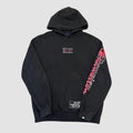 Vintage Champion Graphic Print Logo Hoodie Black XL