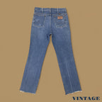 Vintage Wrangler USA Raw Hem Straight Leg Skater Jeans Mid Blue W33 L30