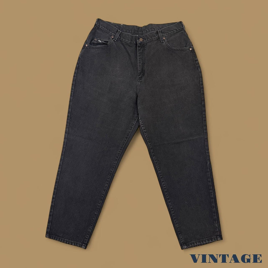 Vintage 90s Lee Tapered Leg Mom Jeans Charcoal Grey W36 L29